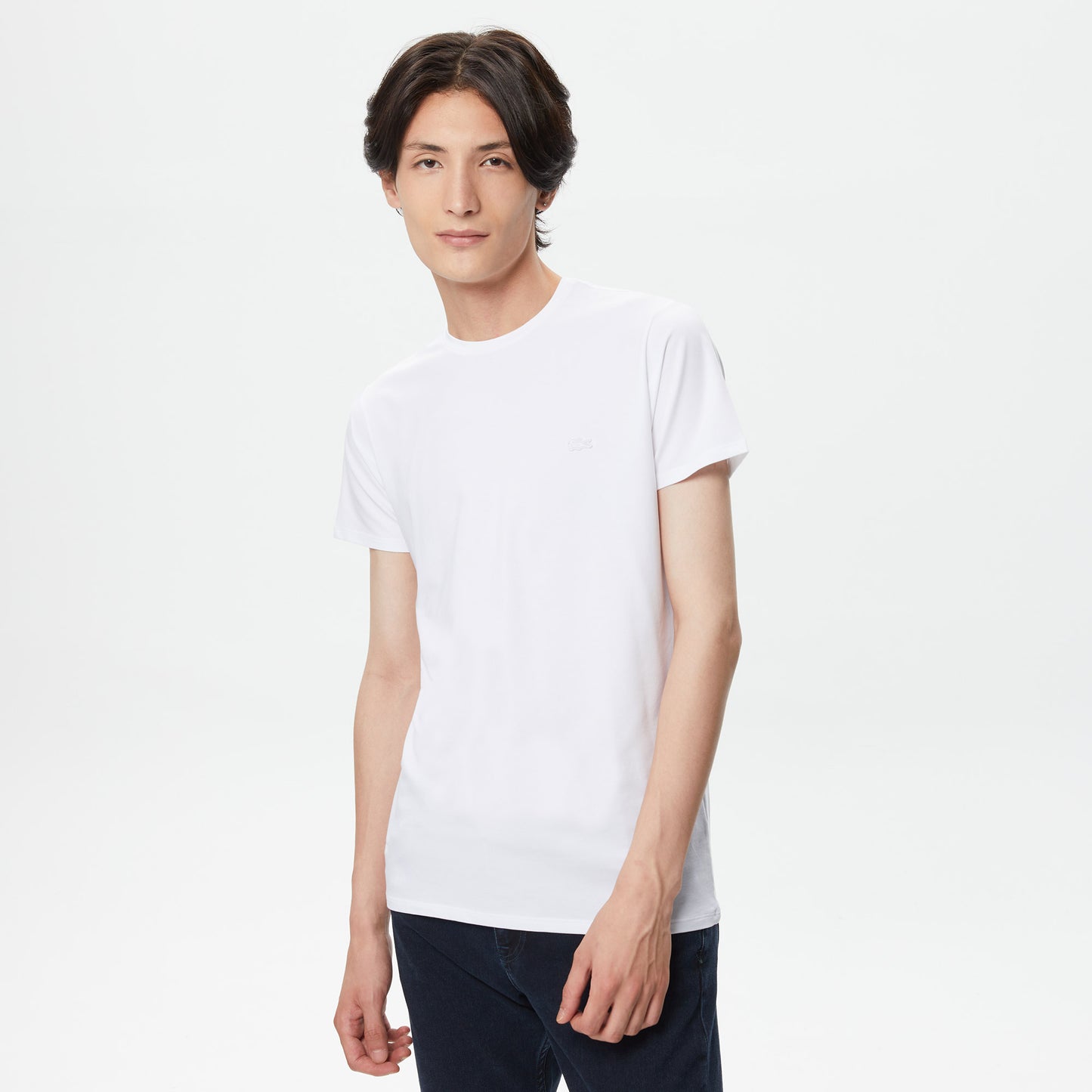 Lacoste Erkek Slim Fit Bisiklet Yaka Beyaz T-shirt