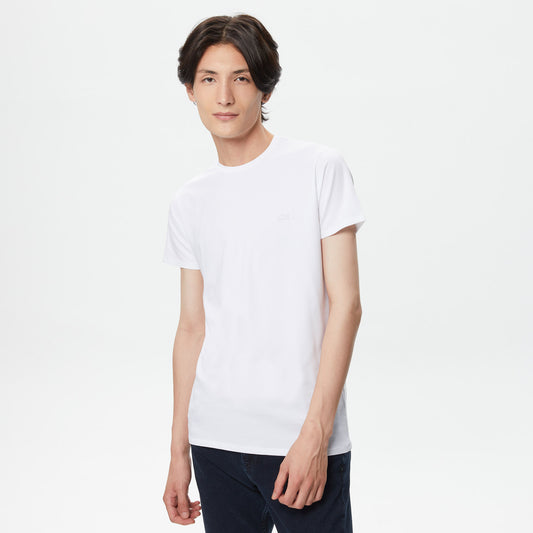 Lacoste Erkek Slim Fit Bisiklet Yaka Beyaz T-shirt