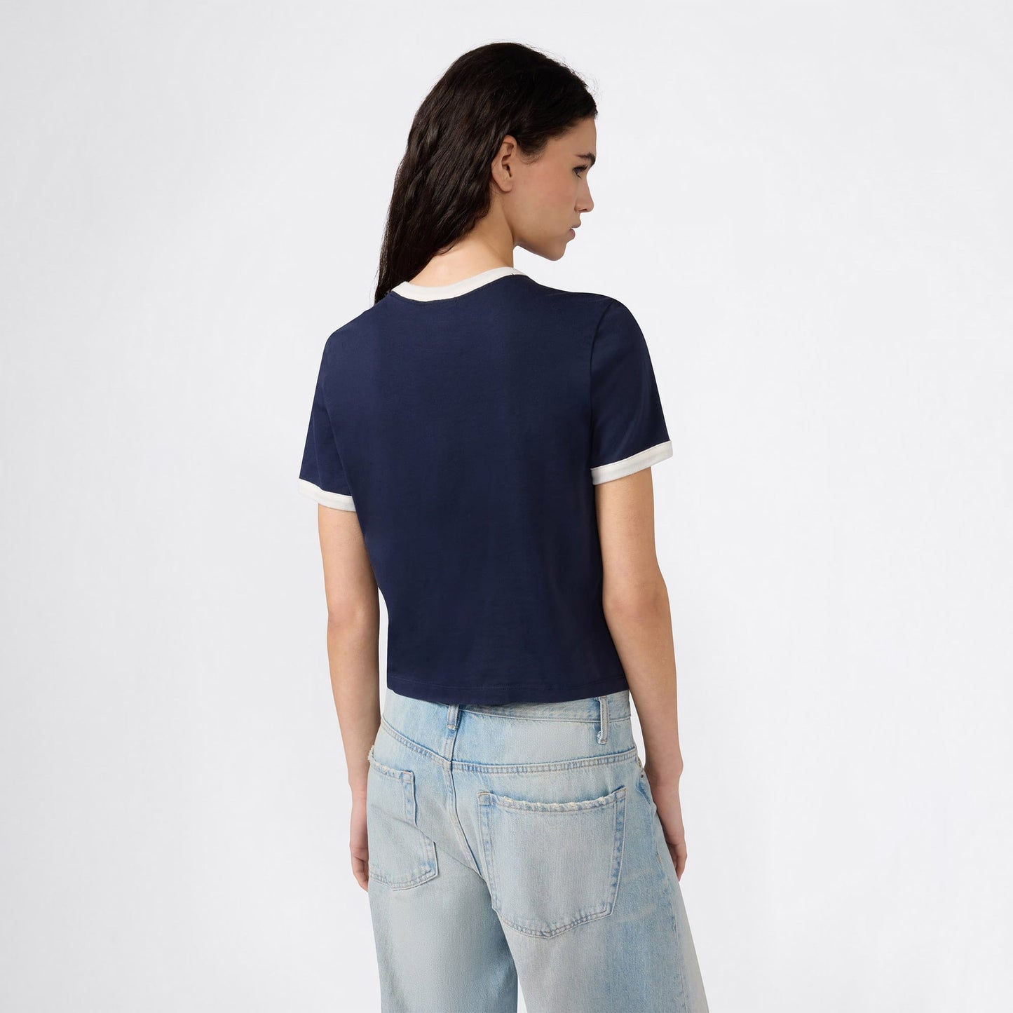 Champion Crewneck Croptop Kadın Lacivert T-shirt