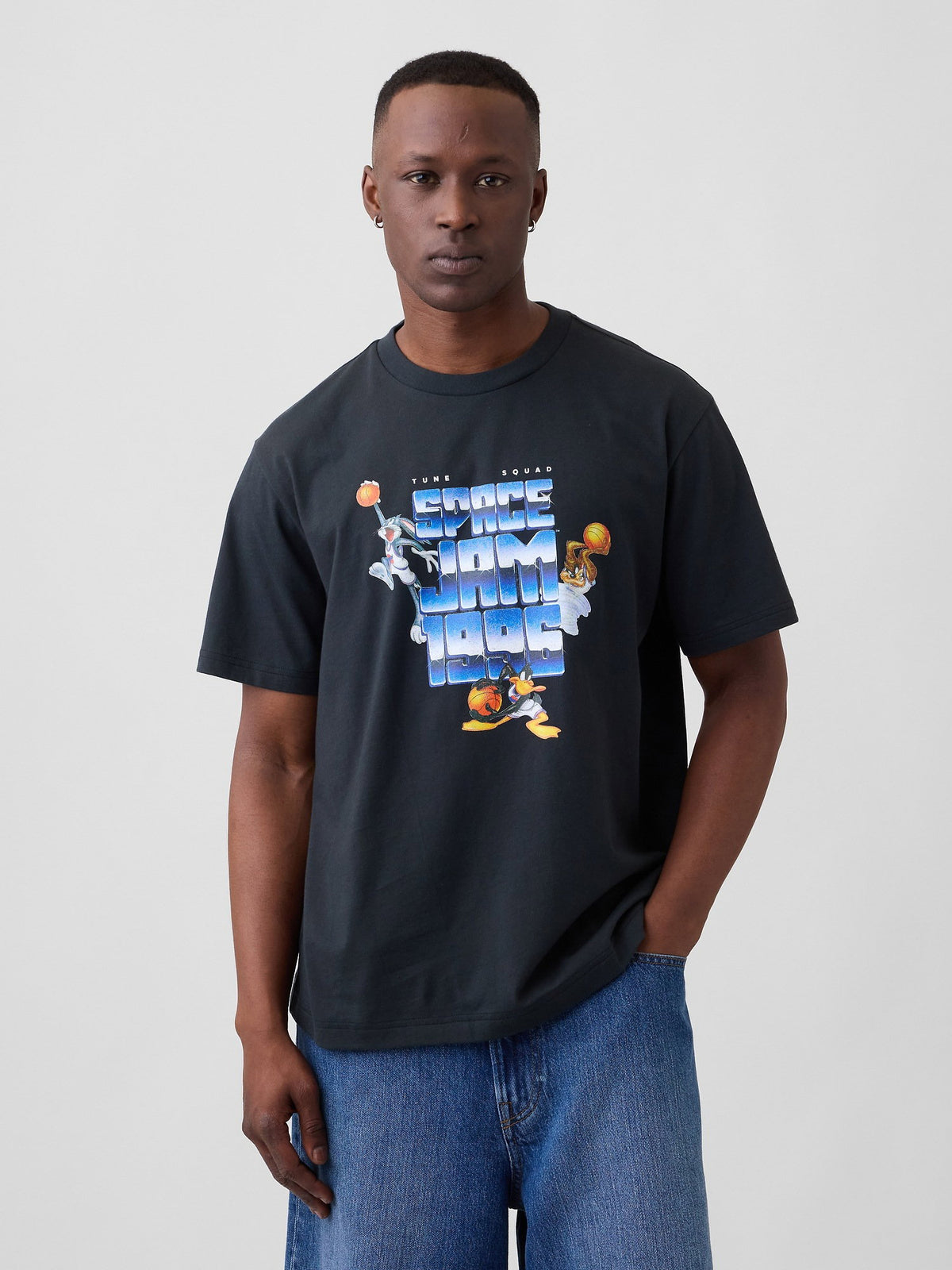 Siyah Wb™ Looney Tunes Everyday Soft Relaxed Grafik Baskılı T-shirt