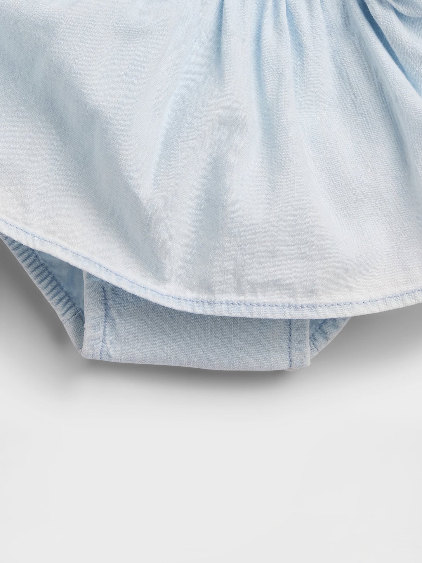 Açık Mavi Denim Fiyonk Outfit Set