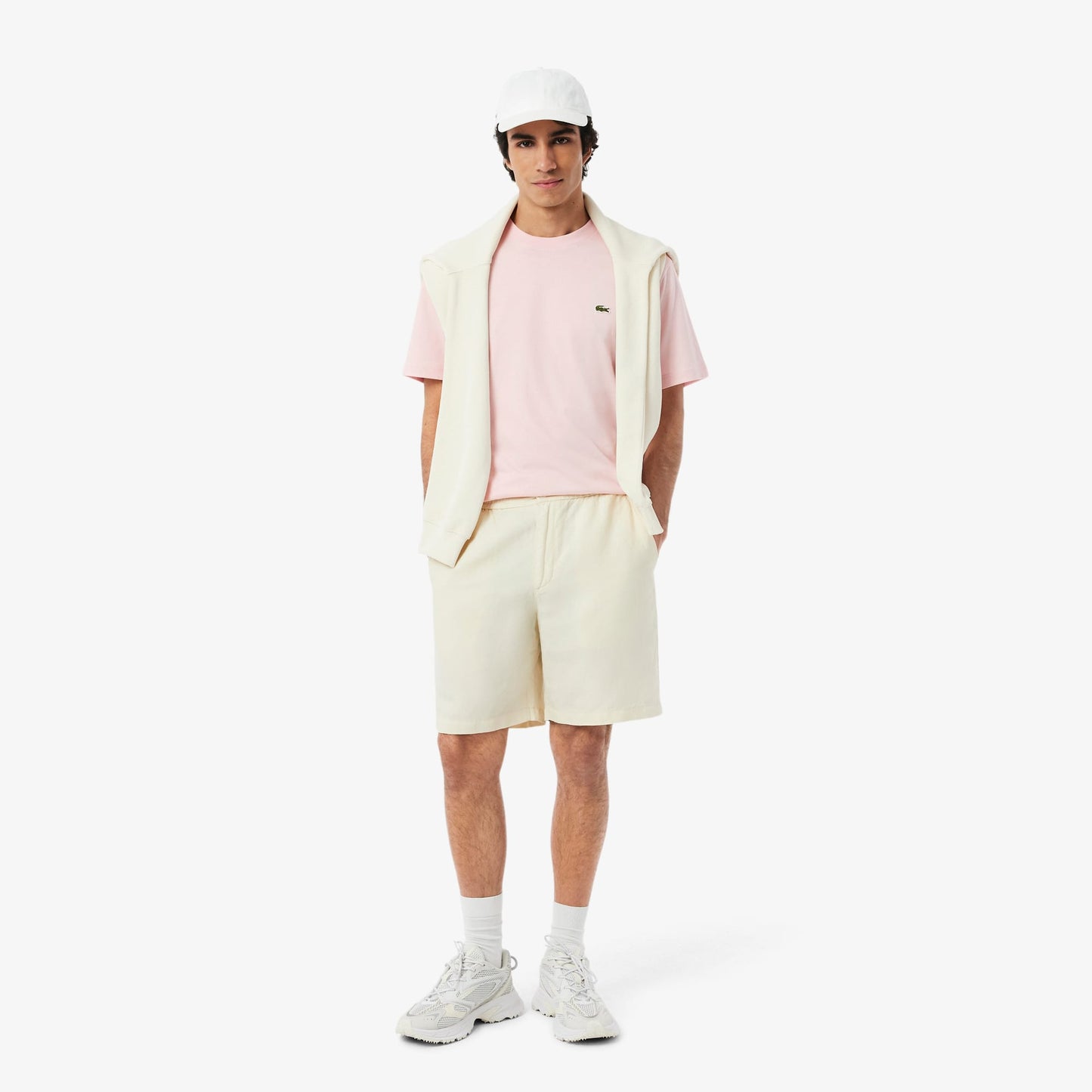 Lacoste Erkek Classic Fit Bisiklet Yaka Pembe T-shirt