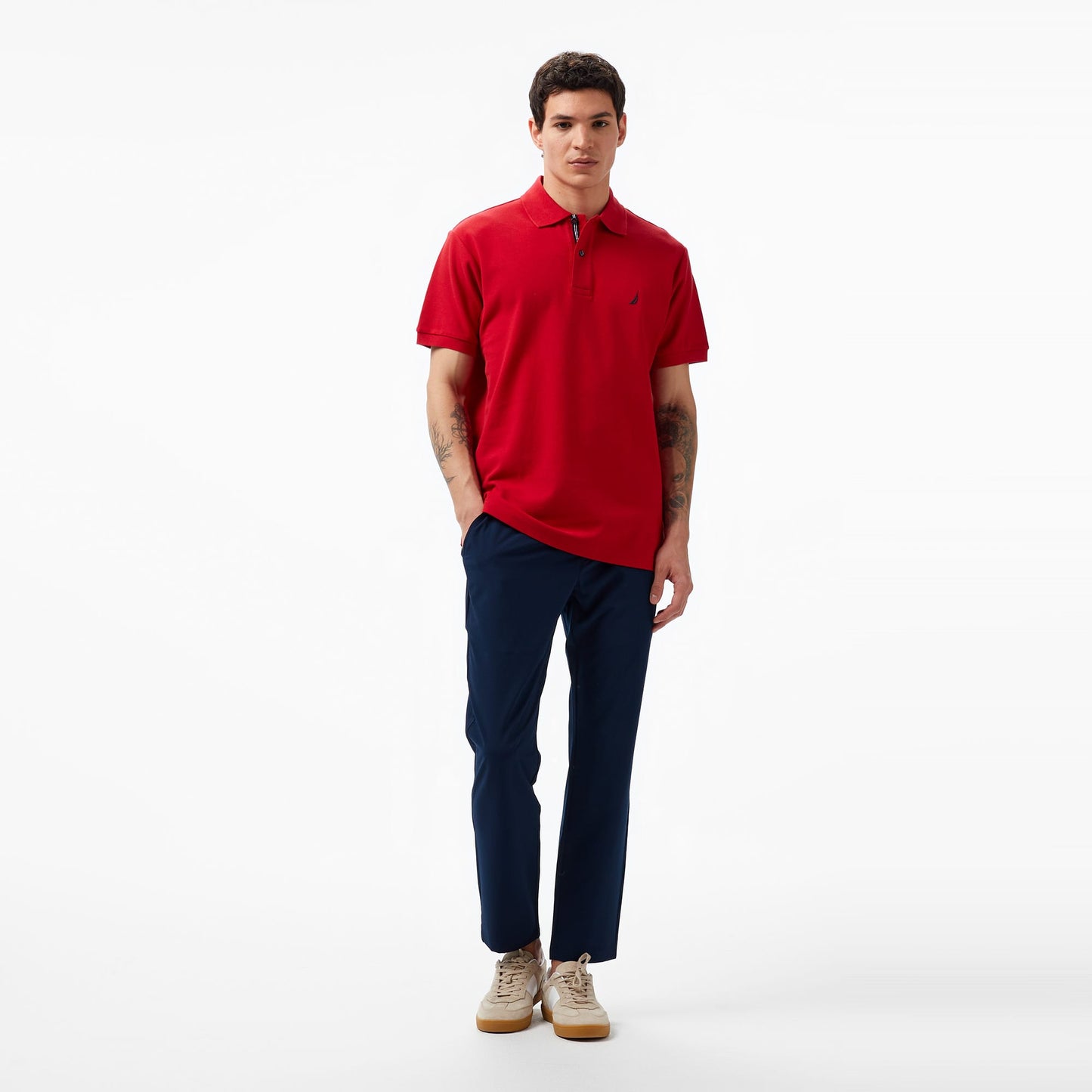 Nautica Erkek Kırmızı Classic Fit Kısa Kollu Polo Yaka T-shirt