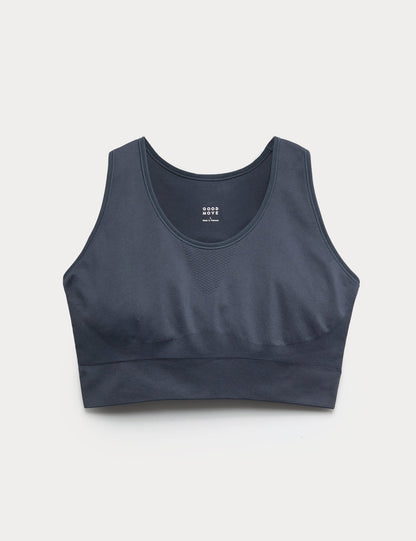 Jacquard Scoop Yaka Dikişsiz Crop Top