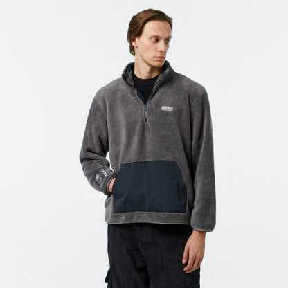 United4 Sherpa Half Zip Erkek Gri Hoodie