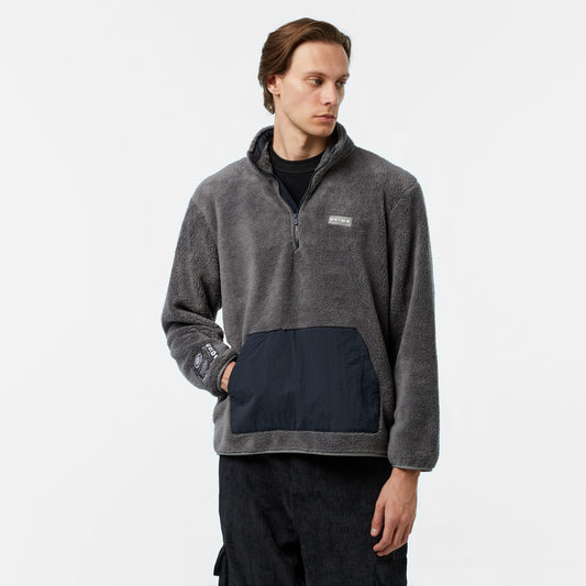 United4 Sherpa Half Zip Erkek Gri Hoodie