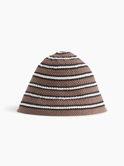 Kahverengi Knit Bucket Şapka