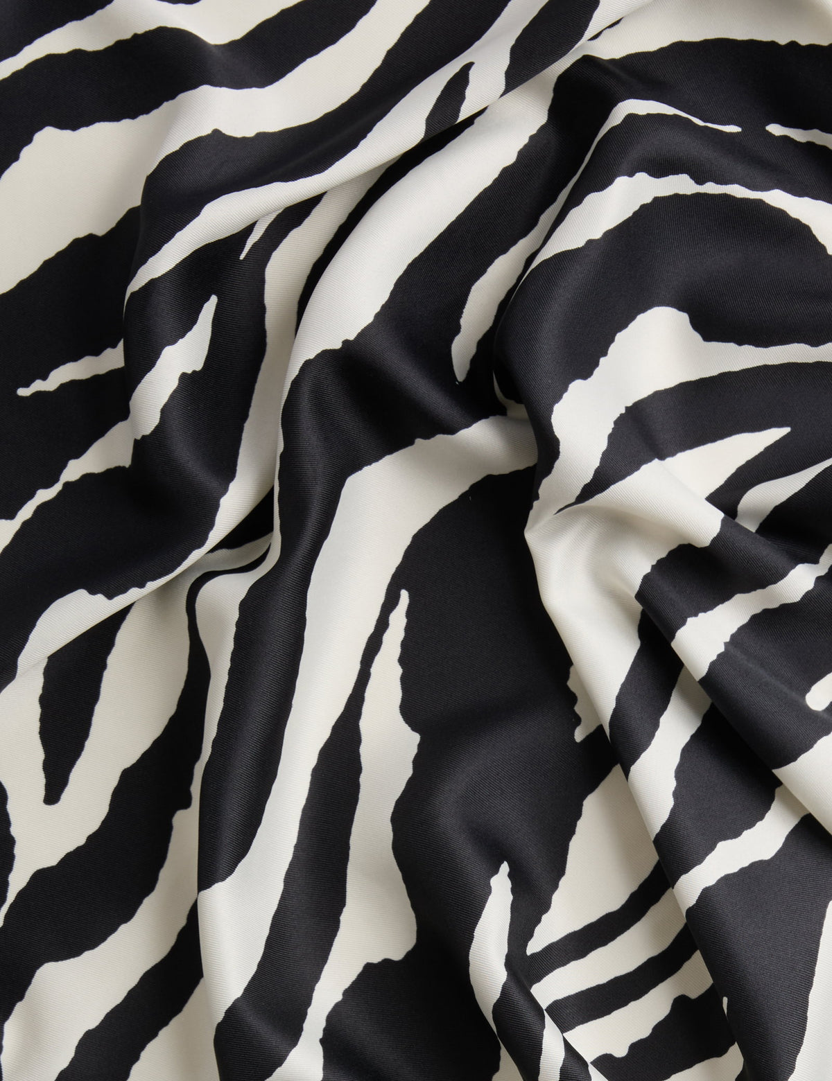 Saten Zebra Desenli Fular