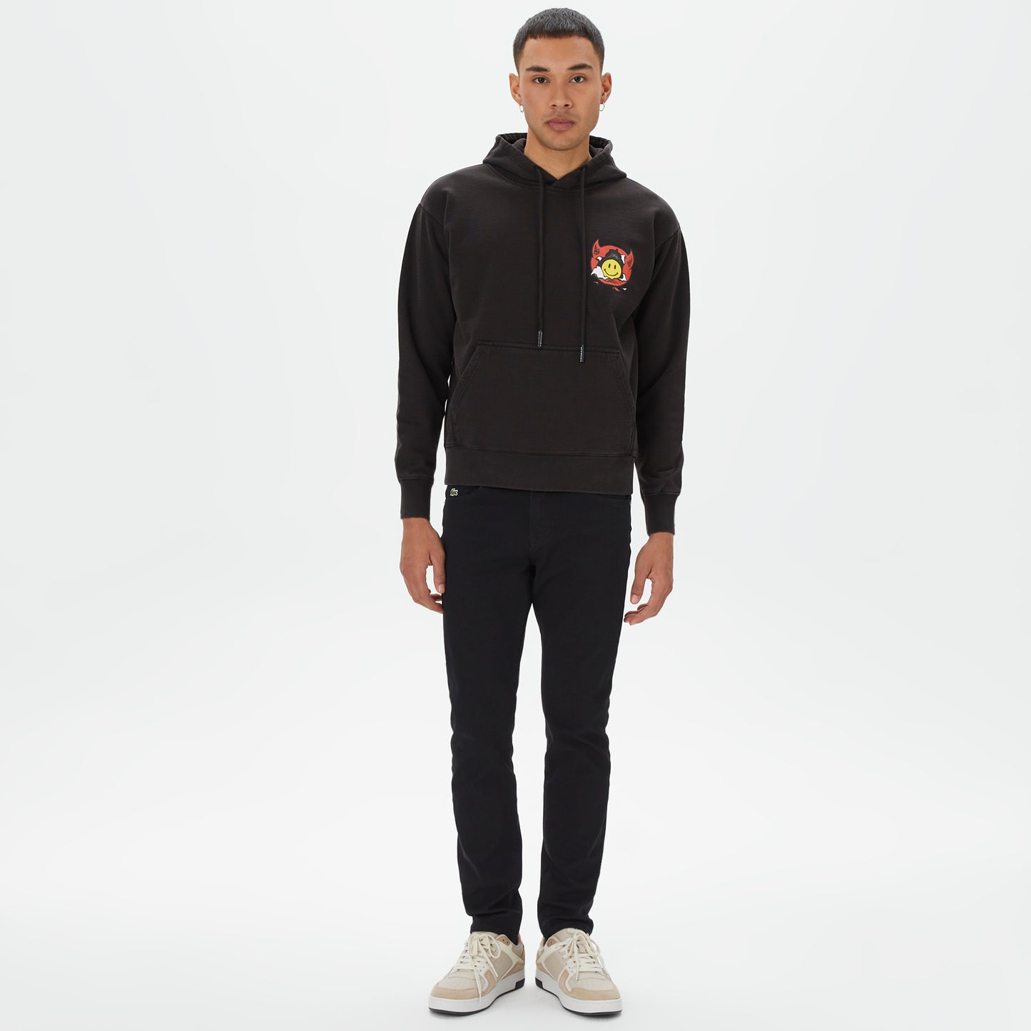 Market Smiley Inner Peace Pullover Erkek Siyah Hoodie