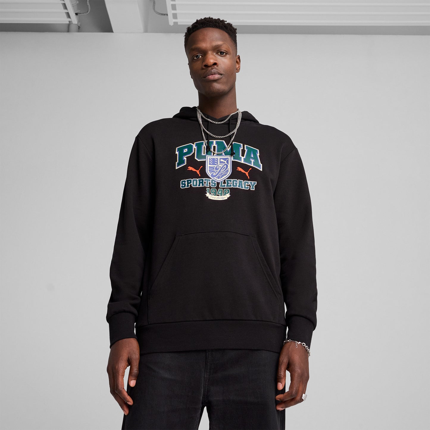 Puma Sports Legacy Graphic Erkek Siyah Sweatshirt