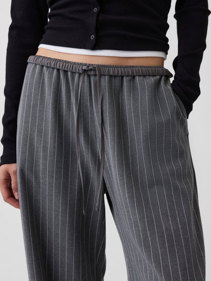 Gri Brushed Twill Easy Wide-leg Pantolon