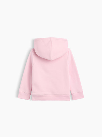 Açık Pembe Sherpa Astarlı Logo Fermuarlı Sweatshirt