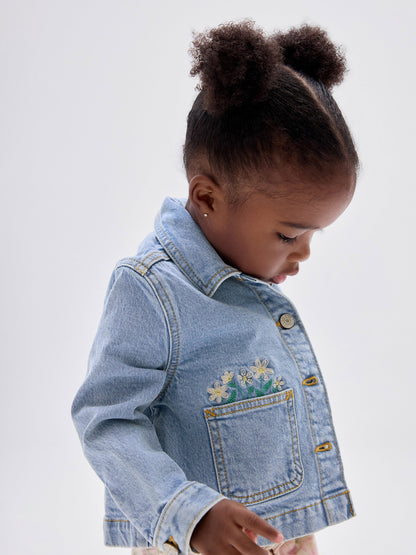 Açık Mavi Babygap Nakışlı Denim Ceket