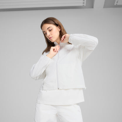 Puma Dare To Zip-off Dokuma Kadın Beyaz Ceket