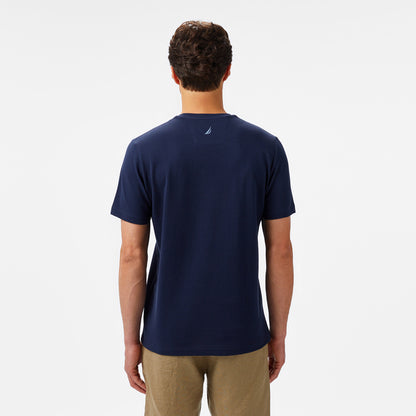 Nautica Erkek Lacivert Regular Fit Baskılı T-shirt