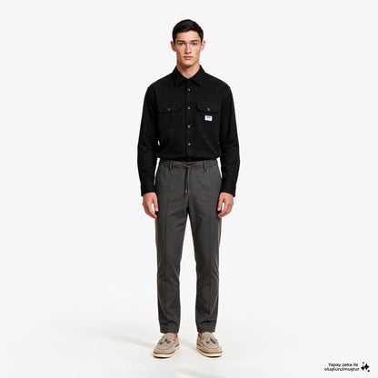Hugo Boss Twill Ekynone Relaxed Fit Erkek Siyah Gömlek