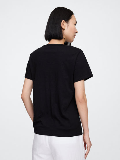 Siyah V Yaka T-shirt