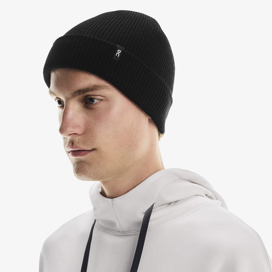 On Merino Beanie Unisex Siyah Bere