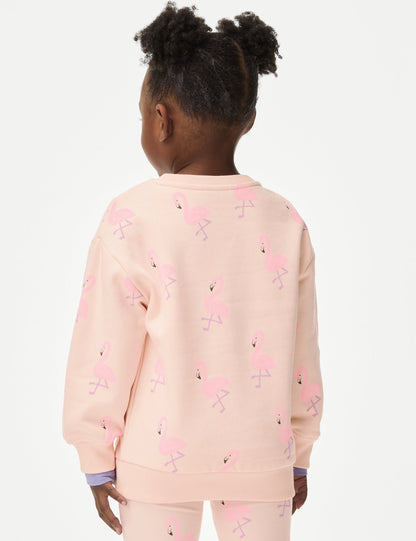 Desenli Yuvarlak Yaka Sweatshirt