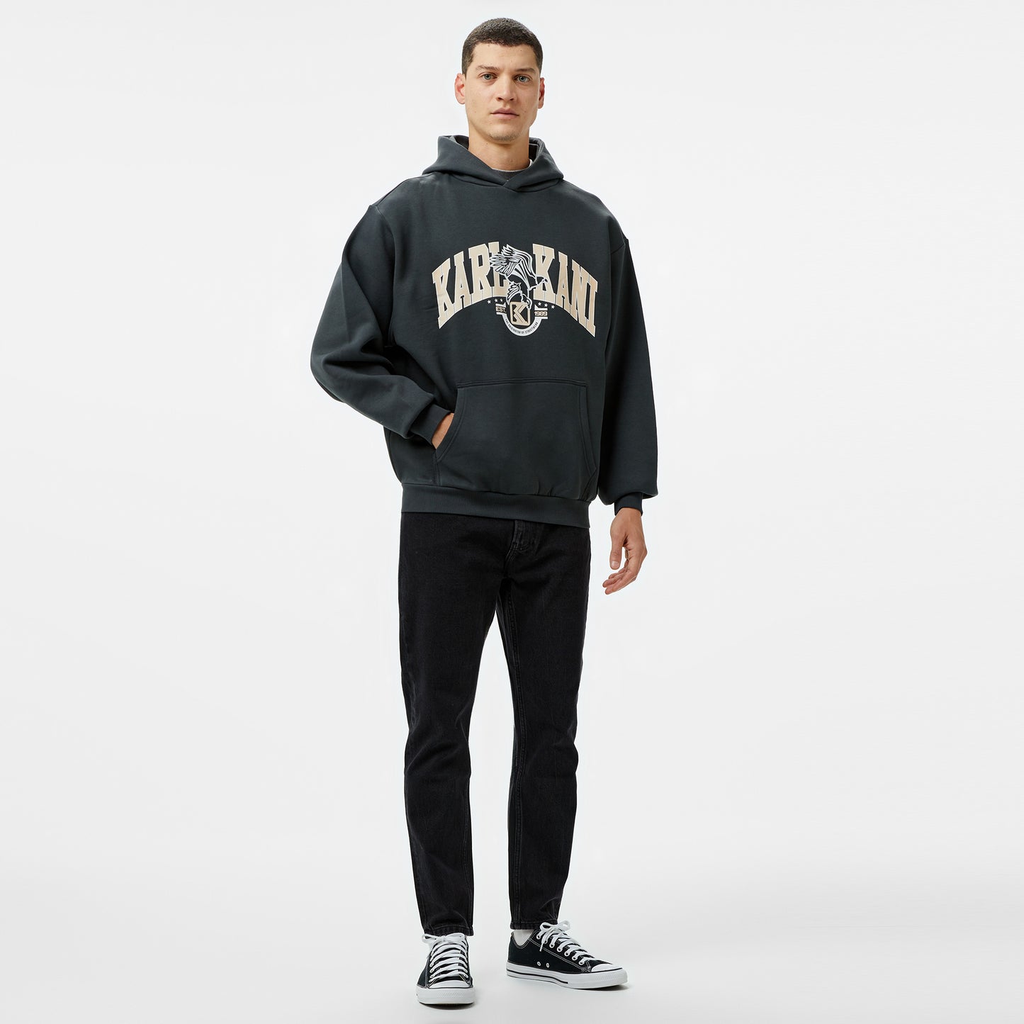 Karl Kani Serif Burnout Erkek Krem T-shirt