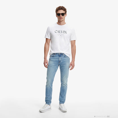 Calvin Klein 20s Graphic Erkek Beyaz T-shirt