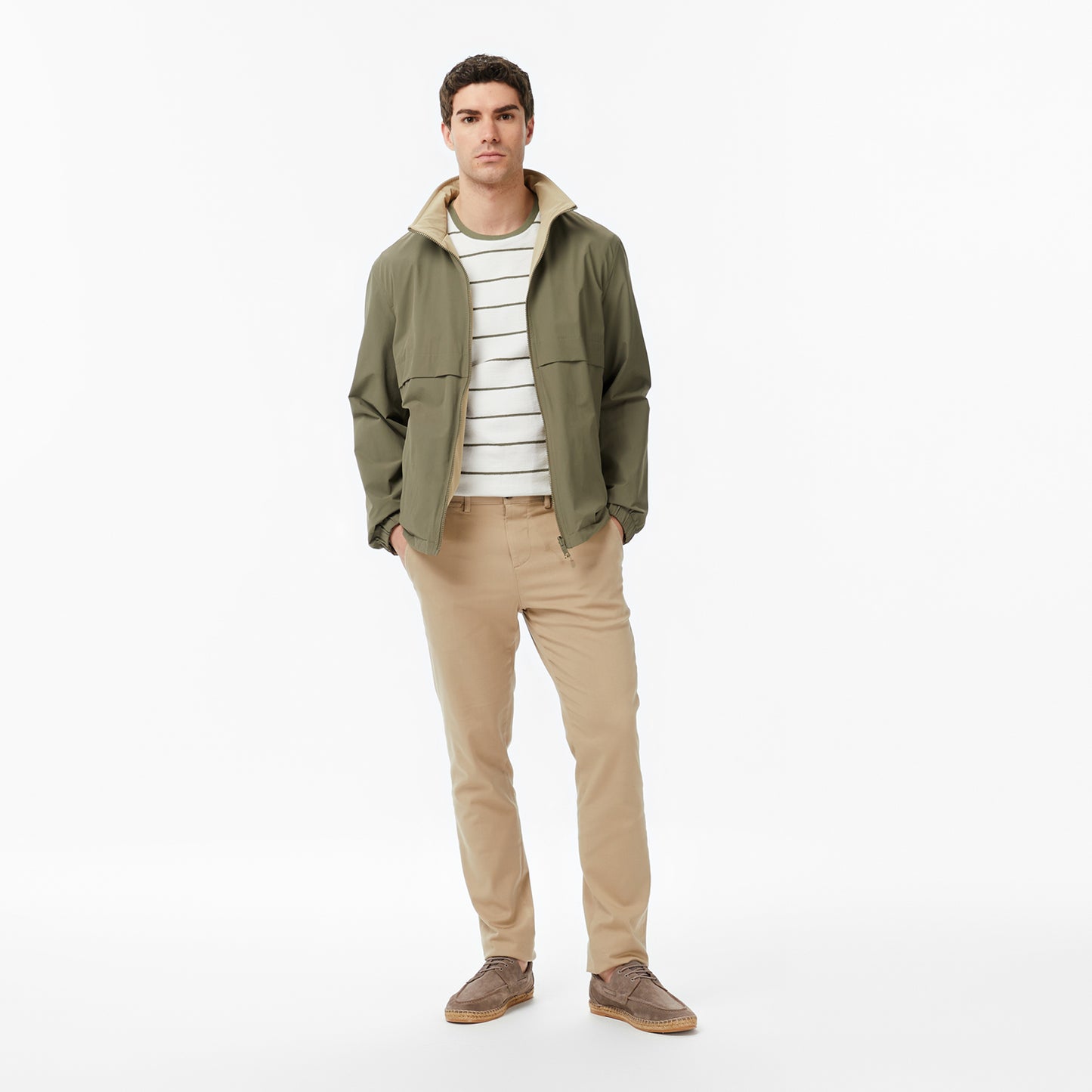 Nautica Erkek Yeşil Regular Fit Dik Yaka Çift Taraflı Su Itici Mont