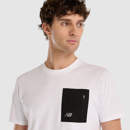 New Balance Erkek Beyaz T-shirt