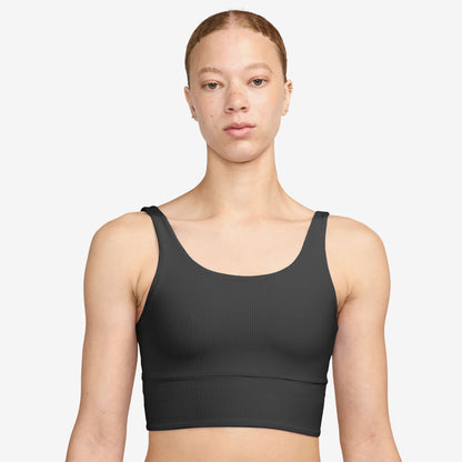 Nike Zenvy Ribbed Kadın Siyah Antrenman Bra