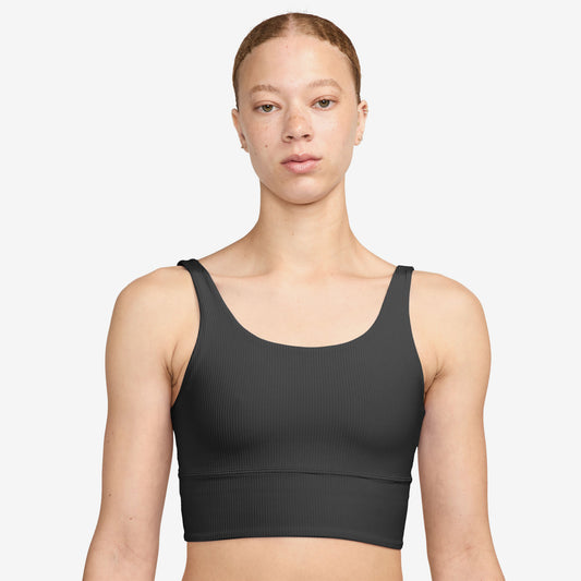 Nike Zenvy Ribbed Kadın Siyah Antrenman Bra