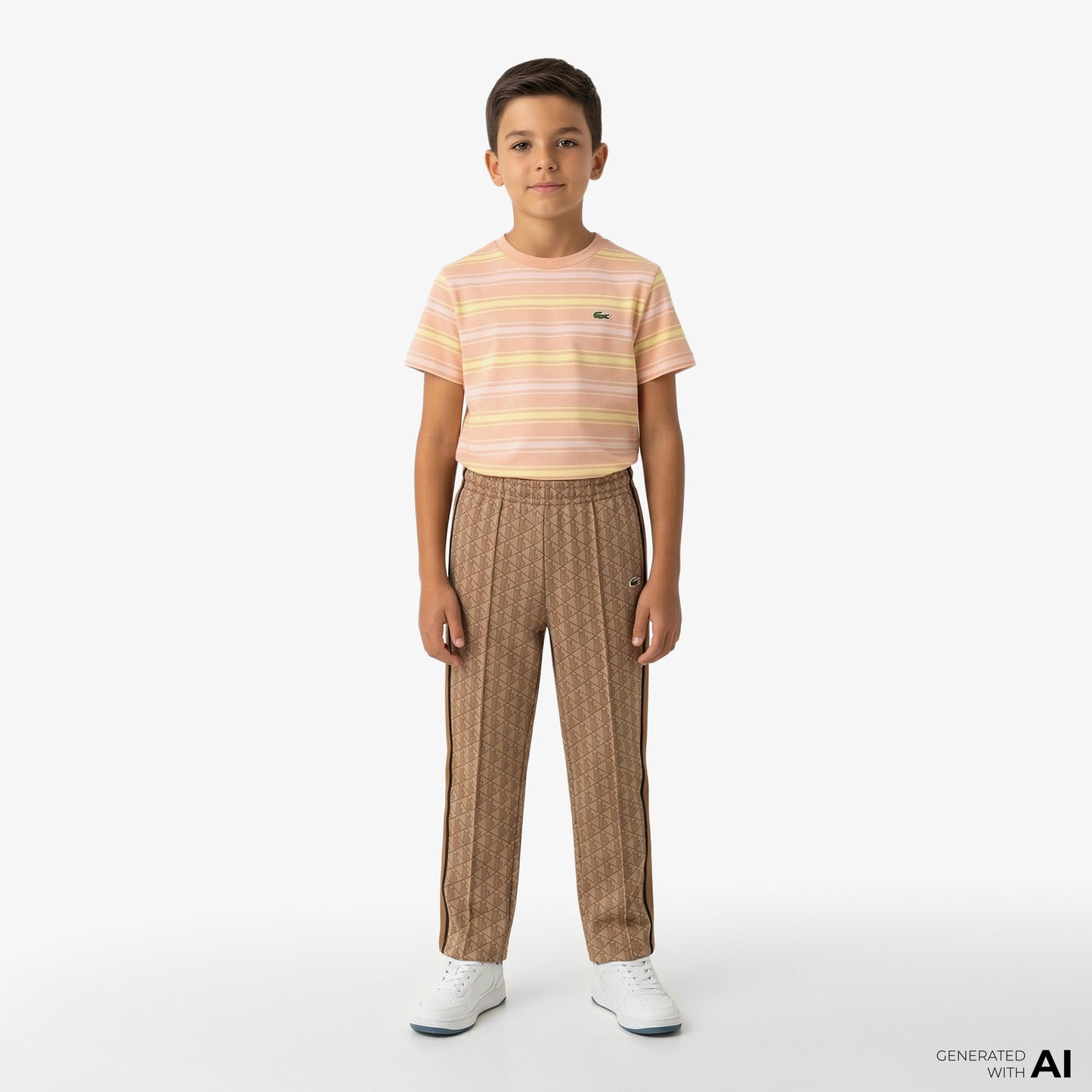 Lacoste Paris Erkek Regular Fit Monogram Açık Kahverengi Eşofman Altı