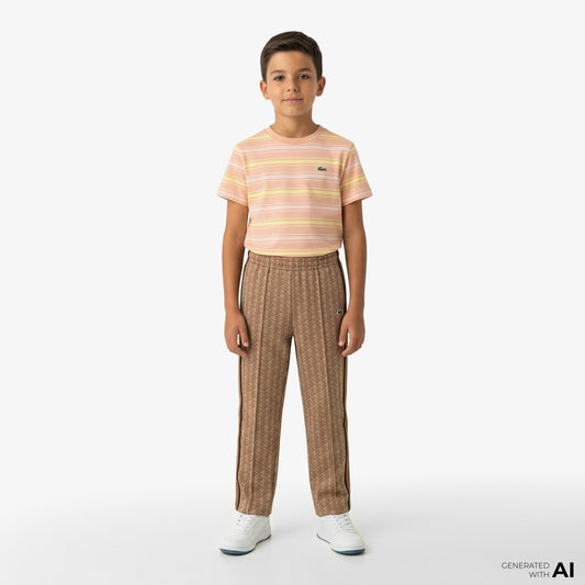 Lacoste Paris Erkek Regular Fit Monogram Açık Kahverengi Eşofman Altı