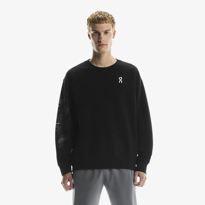 On Club Crew Graphic Erkek Siyah Sweatshirt