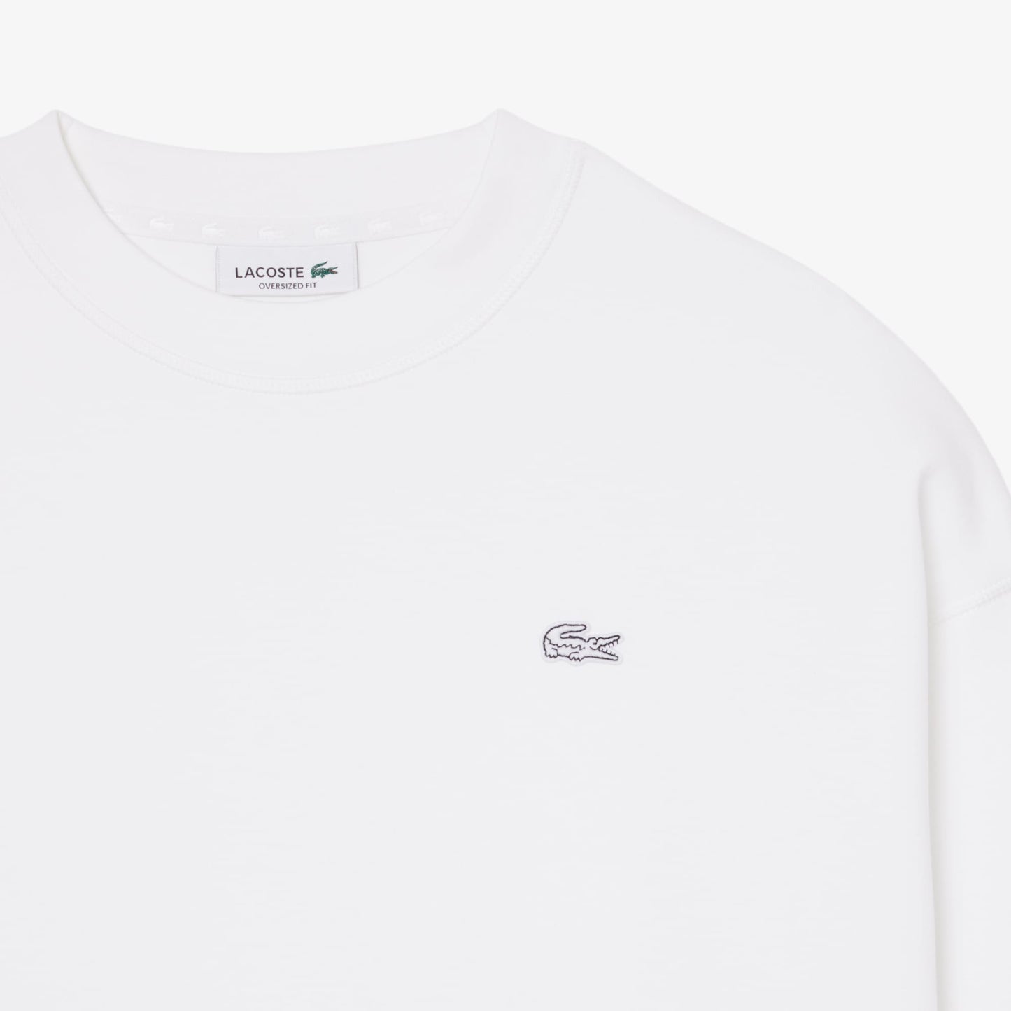 Lacoste Kadın Oversize Fit Bisiklet Yaka Beyaz Sweatshirt