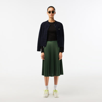 Lacoste Kadın Slim Fit Uzun Kollu Bisiklet Yaka Siyah Tişört