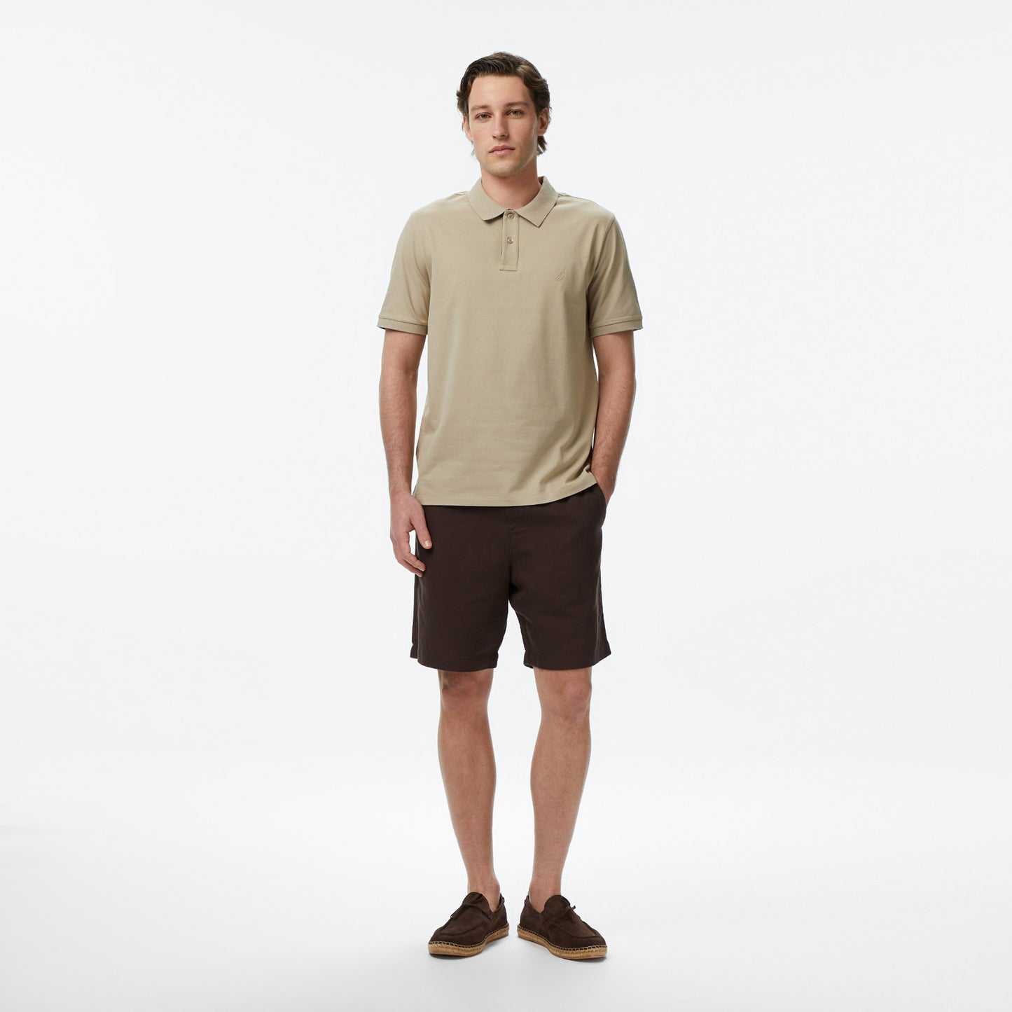 Nautica Erkek Bej Regular Fit Polo Yaka T-shirt