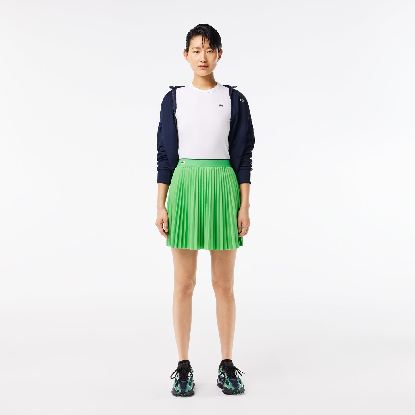 Lacoste Kadın Slim Fit Bisiklet Yaka Beyaz T-shirt