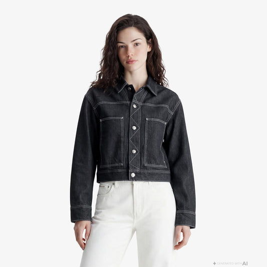 Calvin Klein Workwear Rinse Kadın Mavi Ceket