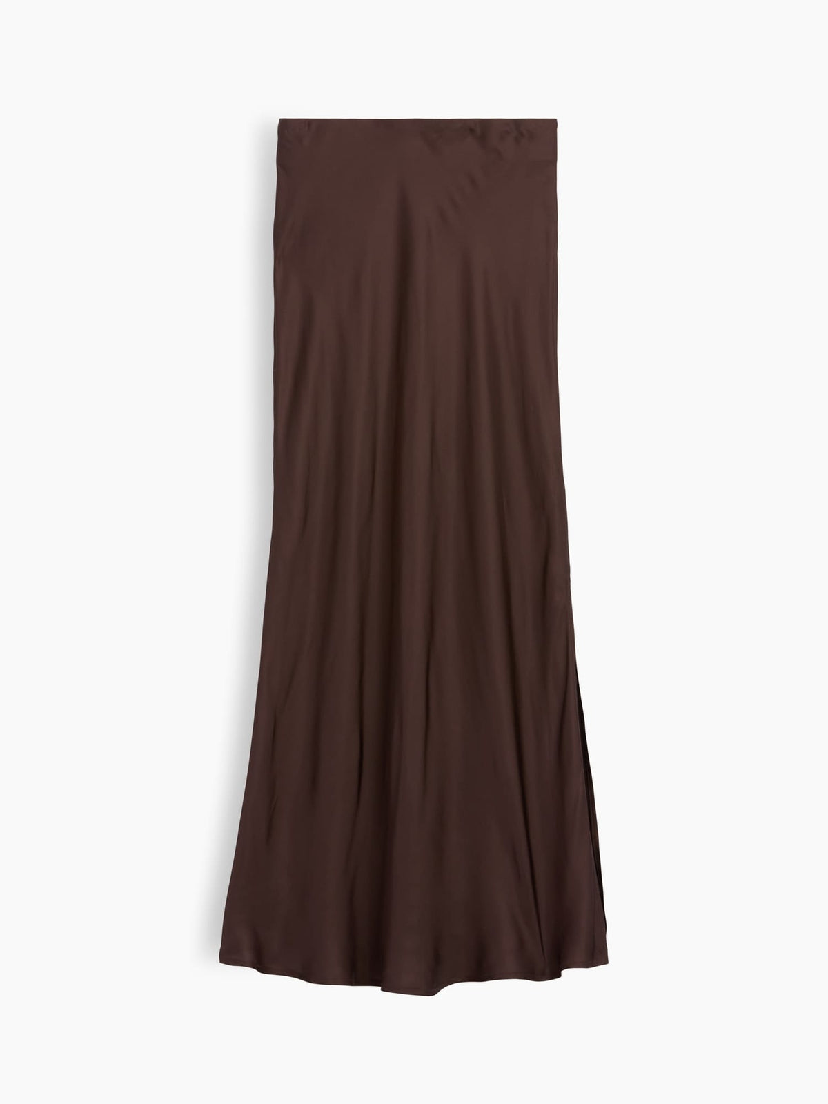 Koyu Kahverengi Maxi Slip Etek