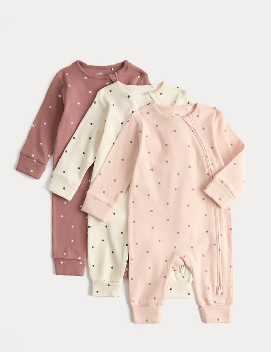 3'lü Pamuk Karışımlı Bebek Uyku Tulumu