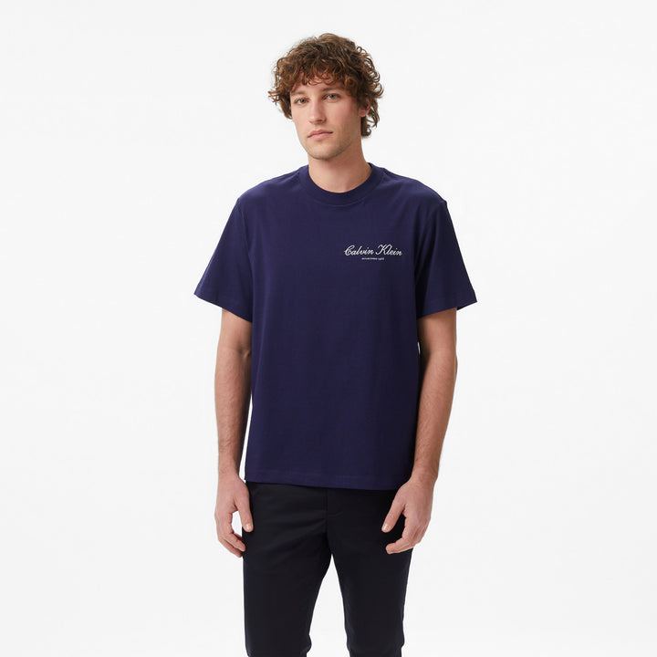Calvin Klein 20s March Graphic Seasonal Erkek Mavi T-shirt