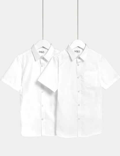 2'li Slim Fit Kısa Kollu Gömlek (2-18 Yaş)