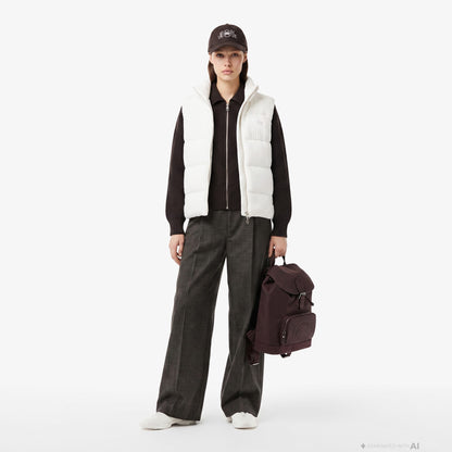 Lacoste Relaxed Fit Kadın Beyaz Yelek