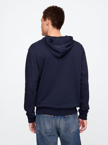Lacivert Gap Logo Fermuarlı Fransız Havlu Kumaş Sweatshirt