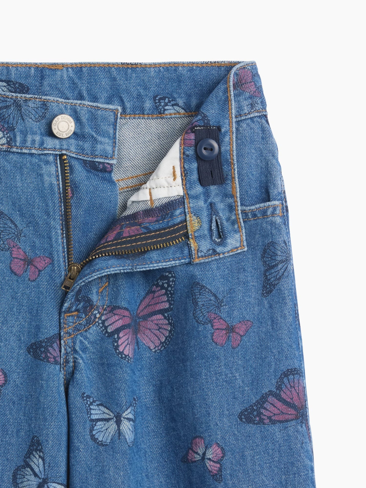 Mavi Low Rise Baskılı Baggy Jean Pantolon