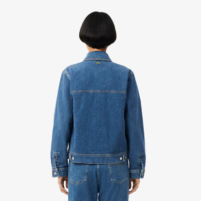 Lacoste Kadın Uzun Kollu Denim Mavi Ceket