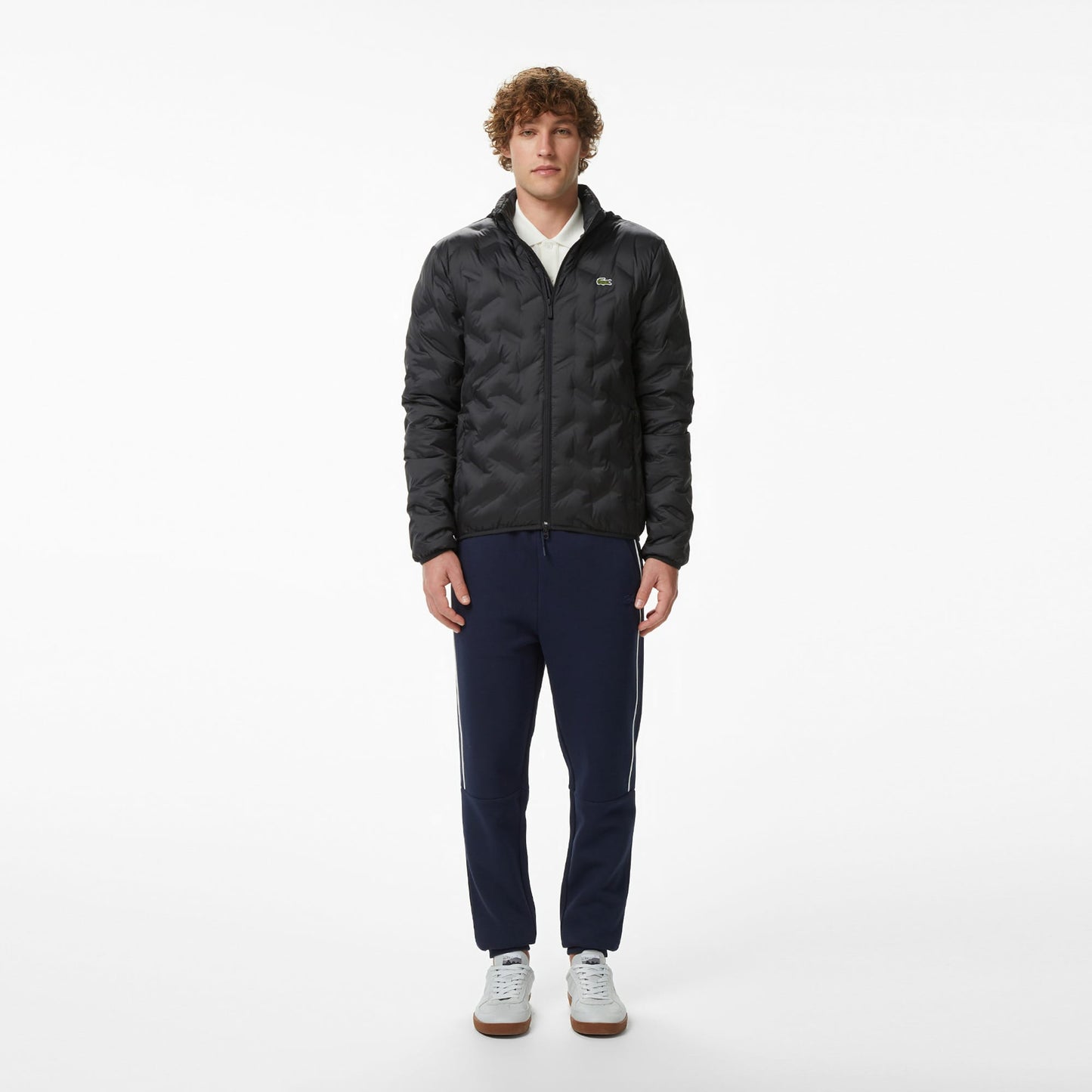 Lacoste Erkek Regular Fit Dik Yaka Kapitone Siyah Mont