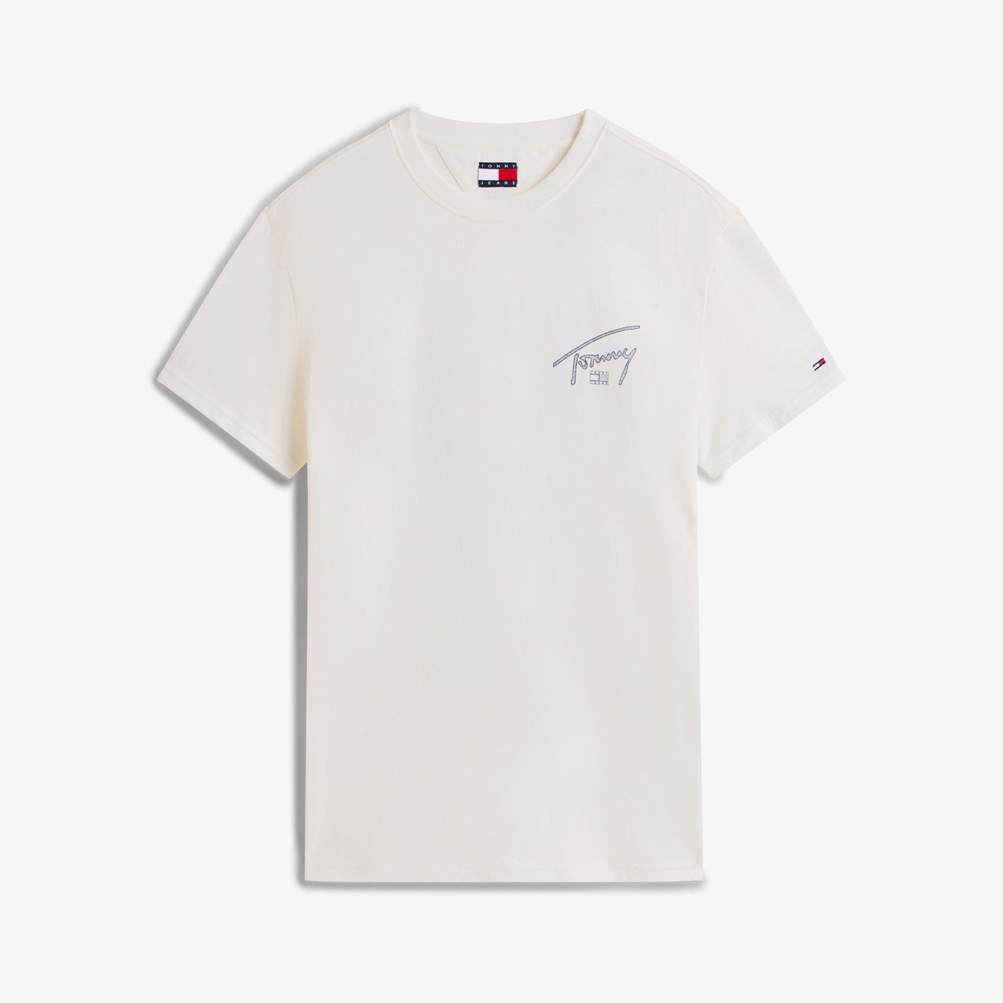 Tommy Hilfiger Regular Sign Backprint Erkek Beyaz T-shirt