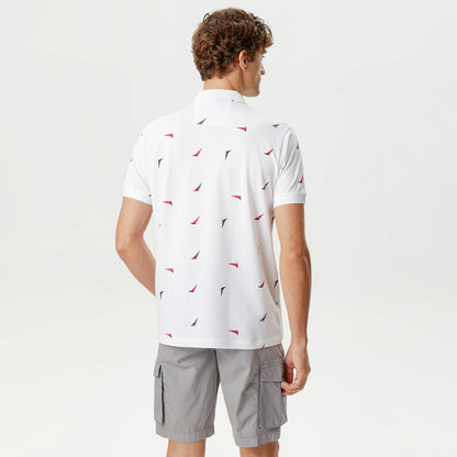 Nautica Erkek Beyaz Classic Fit Kısa Kollu Polo Yaka T-shirt