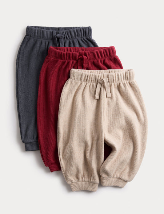 3’lü Waffle Jogger Pantolon (0-3 Yaş)