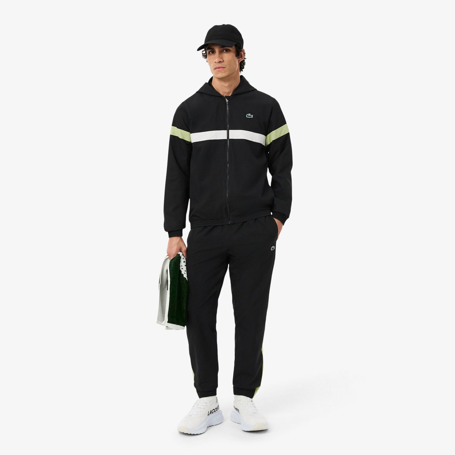 Lacoste Erkek Regular Fit Renk Bloklu Siyah Eşofman Takımı